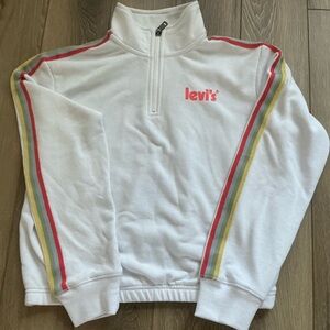 Levi's Kids White Sweatshirt with Rainbow Stripes XL  13-15 YRS